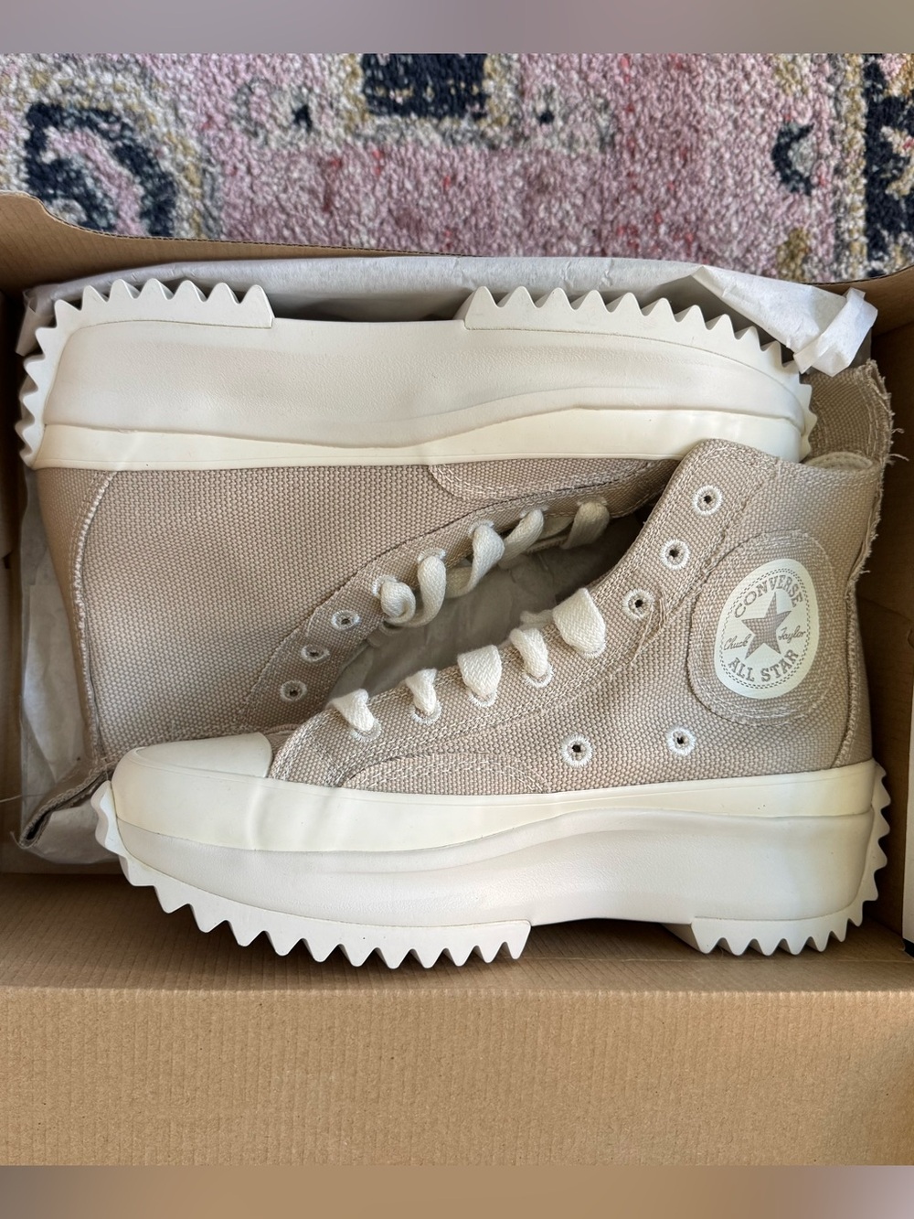 Converse Run Star Hike High Top Sneakers - Beach Stone / Egret / Egret
